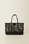 Btb Los Angeles Brodie Caged Leather Tote Bag In Espresso