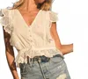 Btb Los Angeles Capri Ruffle Top In White In White