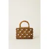 Btb Los Angeles Chloe Pearly Rattan Box Top-handle Bag In White