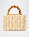 Btb Los Angeles Chloe Pearl Beaded Top-handle Box Bag In White