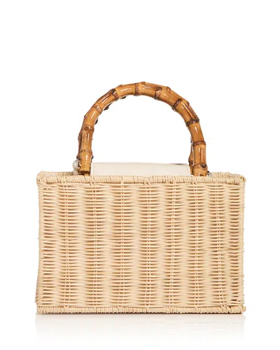 Btb Los Angeles Chloe Small Rattan Bag In White