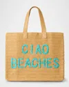 Btb Los Angeles Ciao Beaches Straw Tote Bag