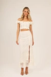 Btb Los Angeles Cordelia Lace Skirt In Cream