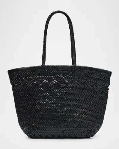 Btb Los Angeles Easton Small Woven Leather Tote Bag In Burgundy