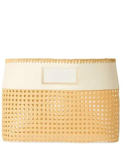 Btb Los Angeles Ellie Small Cane & Leather Tote In Brown