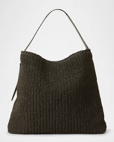 Btb Los Angeles Florent Raffia Hobo Bag In Burgundy