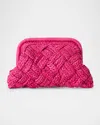Btb Los Angeles Gigi Framed Woven Raffia Clutch Bag In Pink