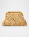Btb Los Angeles Gigi Framed Woven Raffia Clutch Bag In White