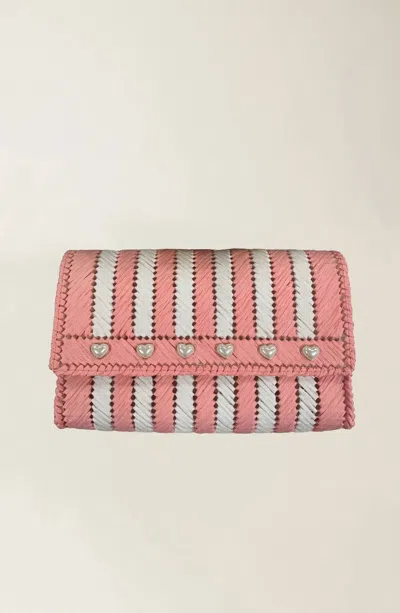 Btb Los Angeles Gizelle Clutch In Pink Stripe