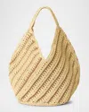 Btb Los Angeles Harper Striped Straw Hobo Bag