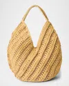 Btb Los Angeles Harper Striped Straw Hobo Bag In Gold