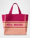 Btb Los Angeles Hola Beaches Straw Boxy Tote Bag