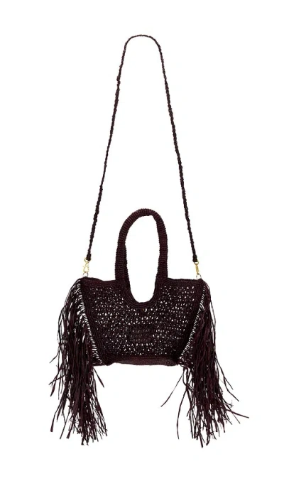 Btb Los Angeles Hunter Mini Fringe Tote In Chocolate