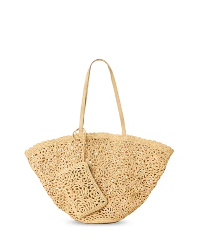 Btb Los Angeles Lacera Raffia Tote In Brown