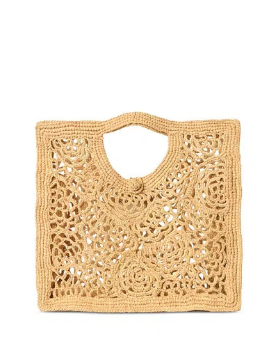 Btb Los Angeles Lacera Small Raffia Tote Bag In Brown