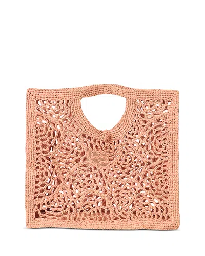 Btb Los Angeles Lacera Small Raffia Tote Bag In Pink