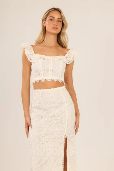 Btb Los Angeles Lana Lace Top In Cream