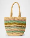Btb Los Angeles Lily Multicolor Straw Tote Bag In Multi