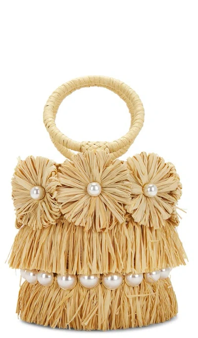 Btb Los Angeles Liv Round Floral Bucket Bag In Natural