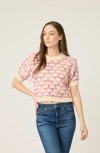 Btb Los Angeles Lola Crop Sweater In Magenta Multi