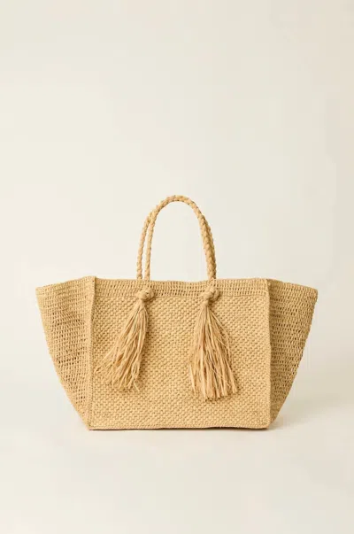 Btb Los Angeles Lucas Large Tote In Natural/sand In Multi
