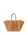 Btb Los Angeles Lucas Large Tassel Straw Tote Bag In Natural/sand
