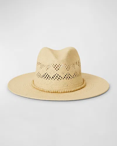 Btb Los Angeles Lucy Straw Fedora With Beaded Band In Natural
