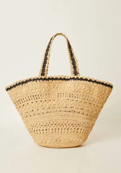 Btb Los Angeles Mikala Tote Bag In Natural/black
