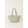 Btb Los Angeles Odesa Striped Tote In Blue Natural