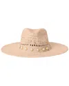 Btb Los Angeles Ollie Pearly Straw Fedora In Brown