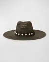 Btb Los Angeles Ollie Pearly Straw Fedora In Black