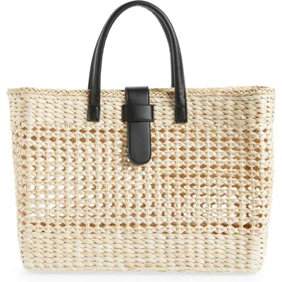 Btb Los Angeles Oversize Jules Rattan Tote In Gold