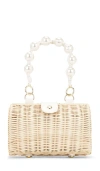Btb Los Angeles Page Leather Clutch In Natural