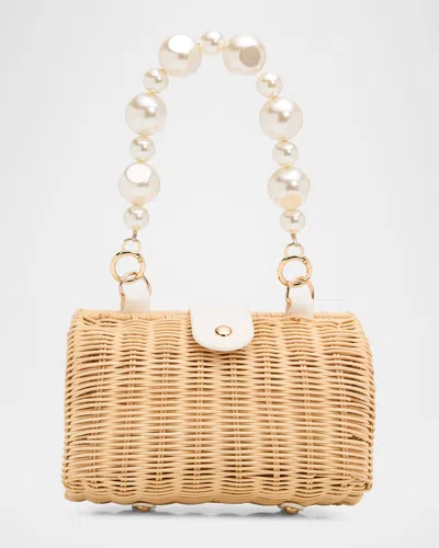Btb Los Angeles Page Pearly Rattan Shoulder Bag In Nude