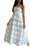 Btb Los Angeles Paris Ruffle Dress In Dove