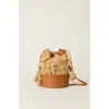 Btb Los Angeles Drawstring Floral Straw Shoulder Bag In Natural