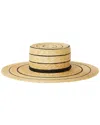 Btb Los Angeles Piper Striped Straw Fedora In Black