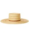 Btb Los Angeles Piper Stripe Straw Hat In Brown