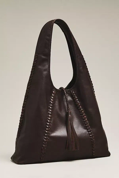 Btb Los Angeles Piper Suede Tassel Hobo Bag In Brown