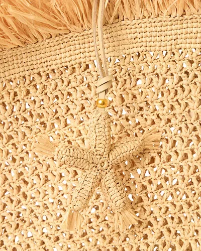 Btb Los Angeles Raffia Starfish Bag Charm In Brown