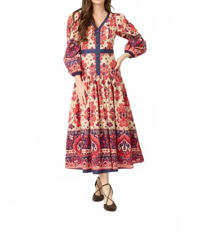 Btb Los Angeles Regina Maxi Dress In Scarf Print In Multi