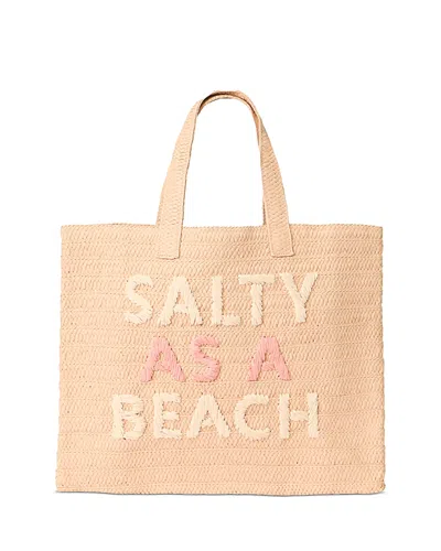 Btb Los Angeles Salty As A Beach Large Straw Tote In Neutral