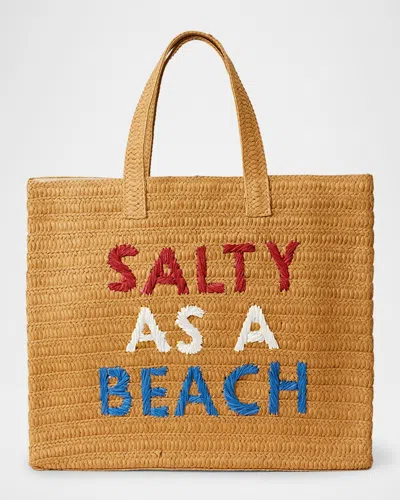 Btb Los Angeles Salty As A Beach Straw Tote Bag