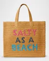 Btb Los Angeles Salty As A Beach Straw Tote Bag In Pink