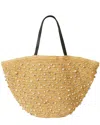 Btb Los Angeles Sera Crystal Straw Tote In Brown