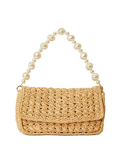 Btb Los Angeles Shiloh Pearly Flap Shoulder Bag In Natural