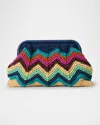 Btb Los Angeles Skype Zigzag Straw Clutch Bag
