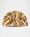 Btb Los Angeles Stella Striped Straw Clutch Bag In Natural/sand
