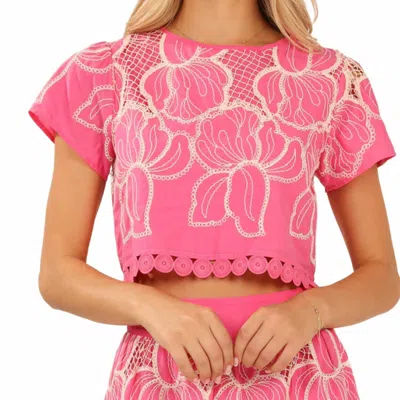 Btb Los Angeles Stevie Crop Shirt In Pink