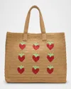 Btb Los Angeles Strawberry Straw Tote Bag In Sand